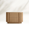 Vertical - striped Curved Nightstand