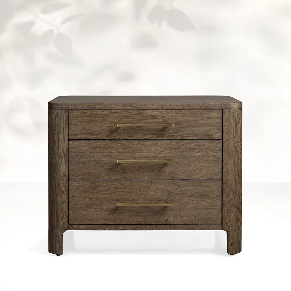  Oak Three - drawer Nightstand