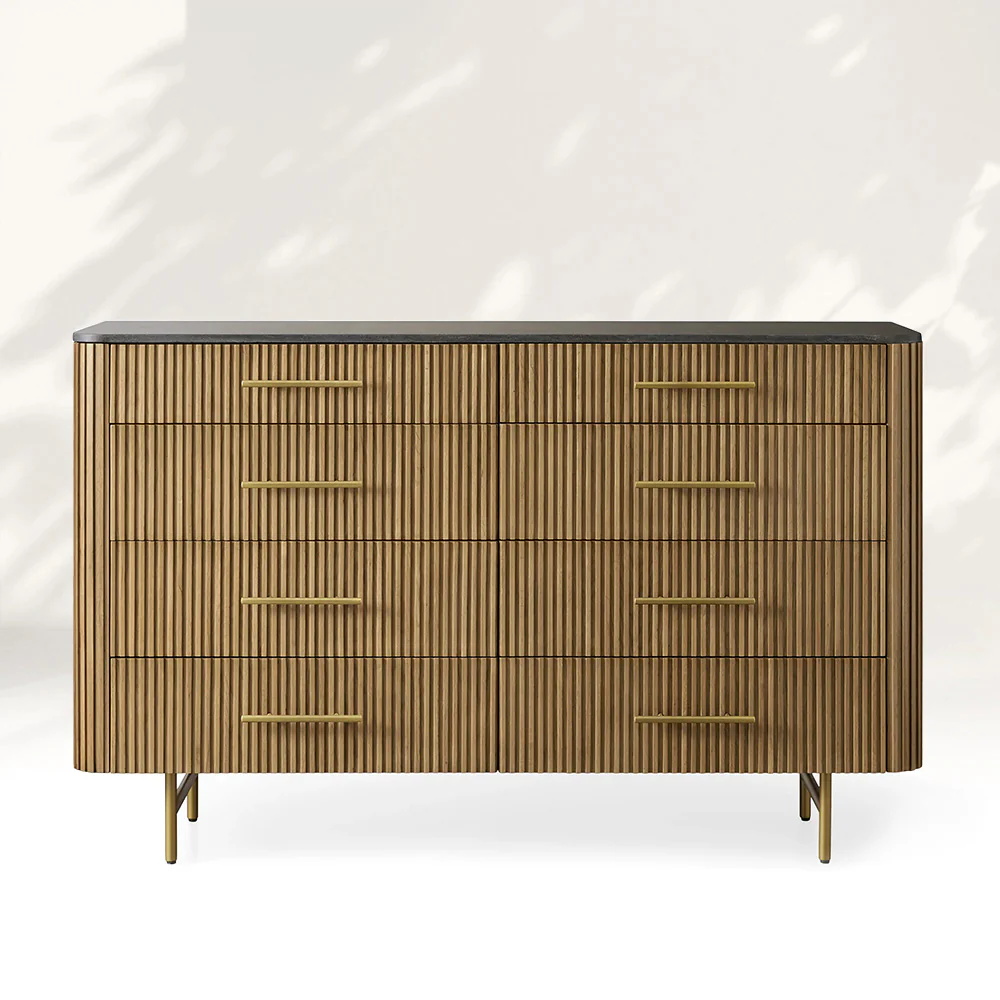 Oak Dresser with Chest of Drawers