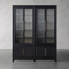 Modern Stacked Reeded Glass Cabinet