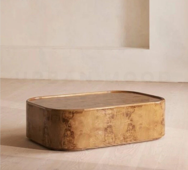 Rural-style Solid Wood Round Coffee Table