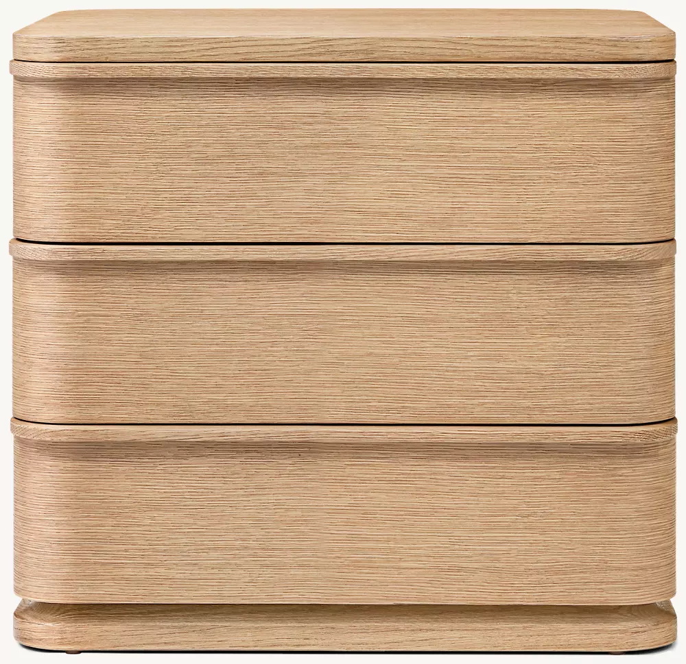 Simple Wood Three-drawer Bedside Table