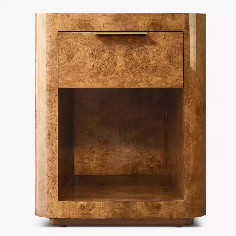 American Rural Tree Bark Bedside Table