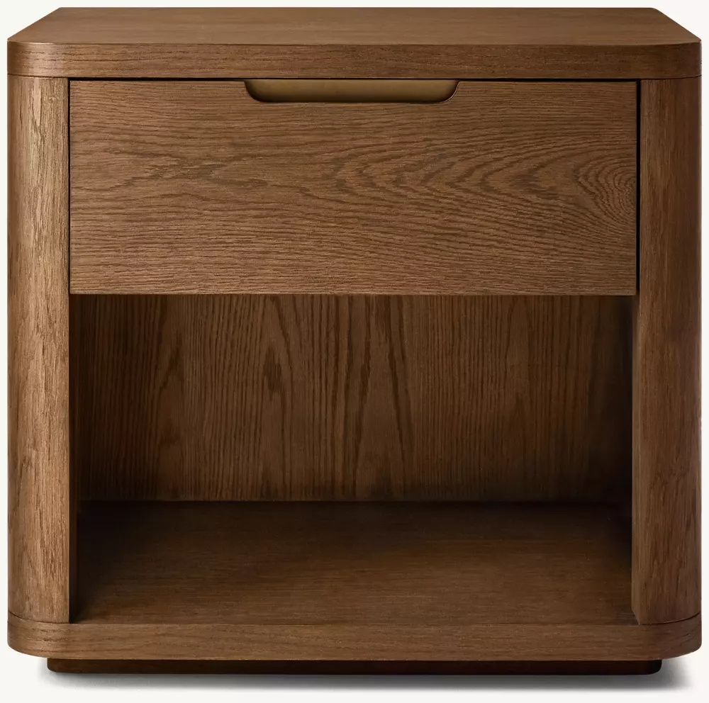 Solid Wood Opened Nightstand 