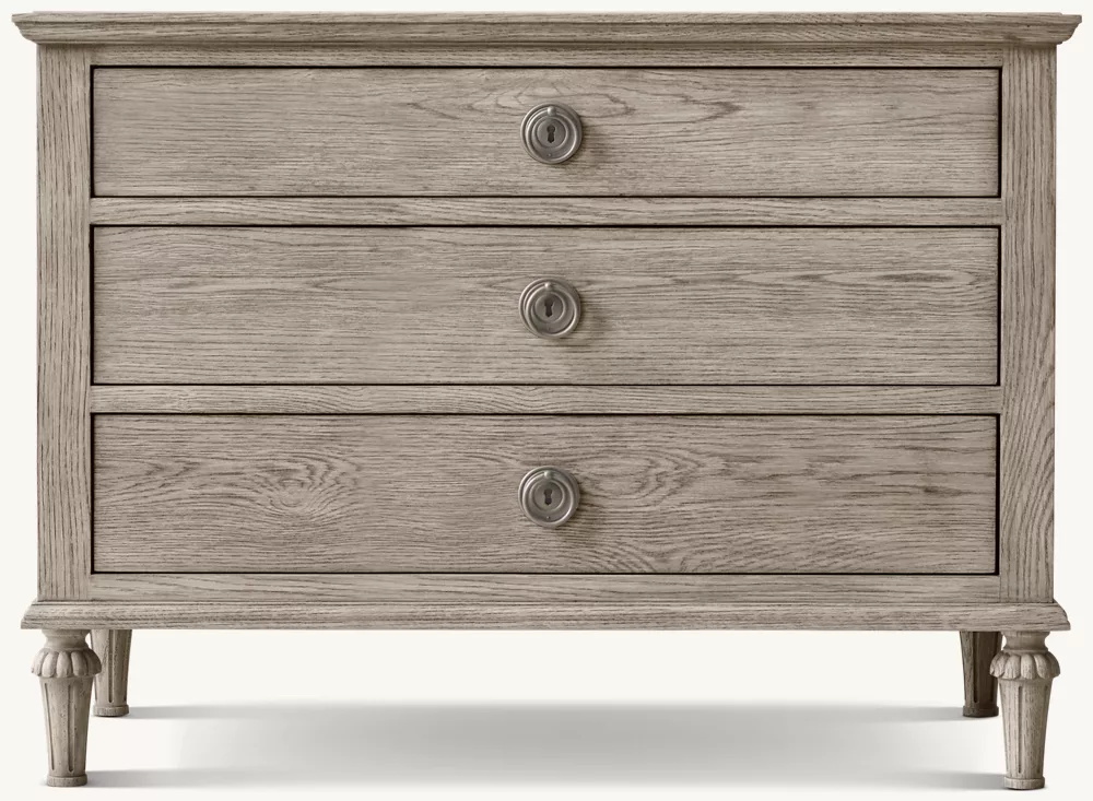 Rattan & Wood Closed Nightstand