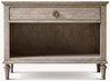 Rattan & Wood Bedside Table