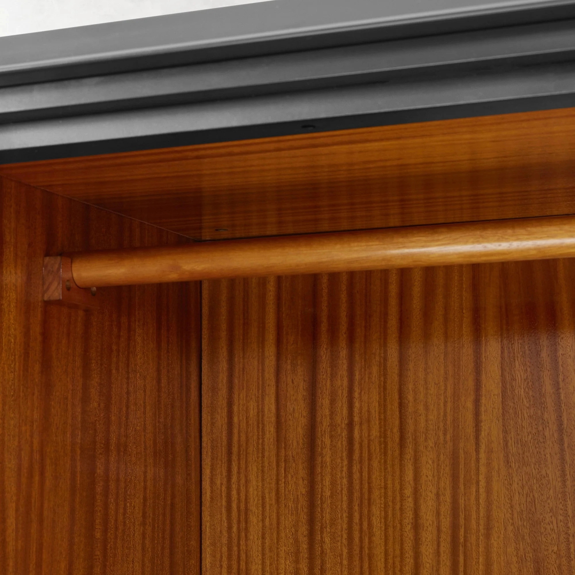 Double - door Black Storage Cabinet with Drawer