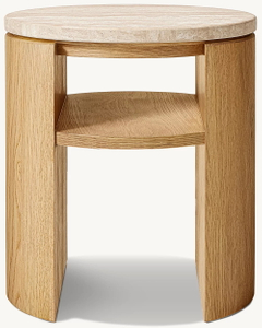Solid Wood Round Side Table