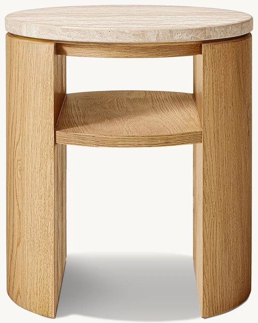 Solid Wood Round Side Table