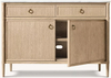 Marble Countertop Double-door White Oak Sideboard