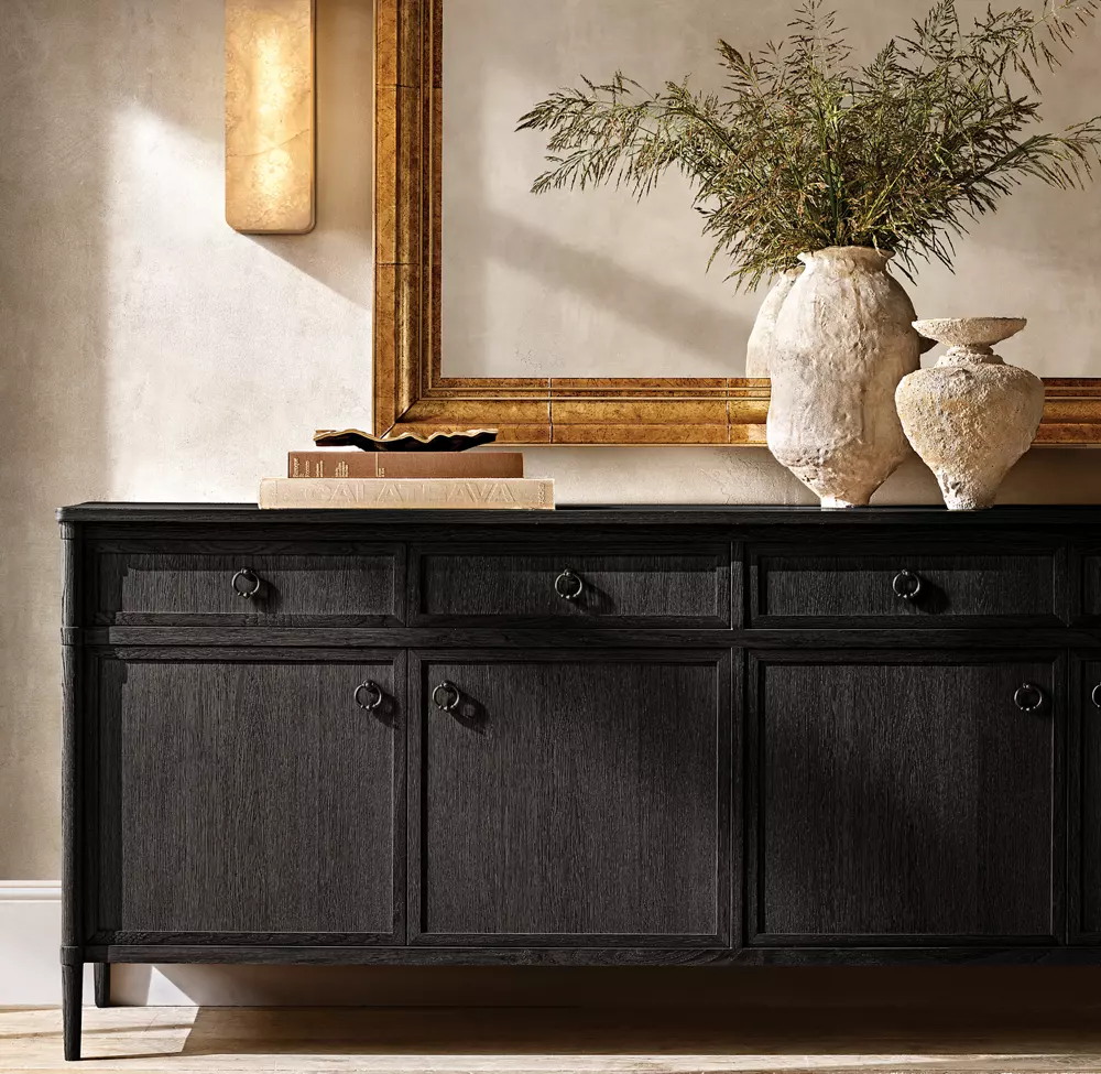 Retro Oak Grain Soft-close Storage Sideboard