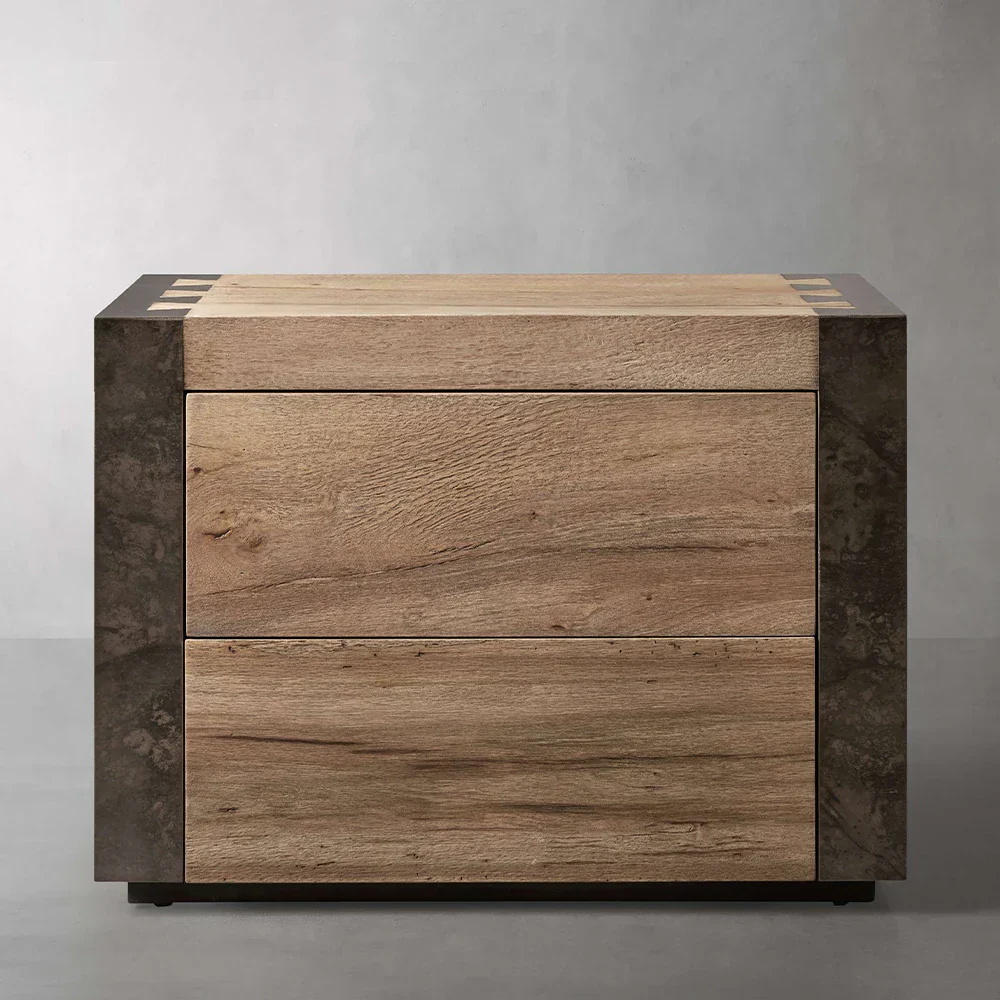 Two - tone Double - drawer nightstand