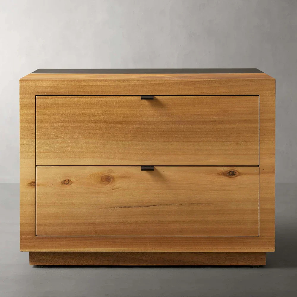 Twin - drawer Modern Bedside Cabinet