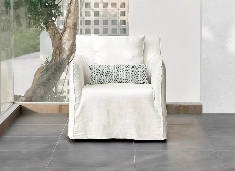 Japanese-style linen fabric simple sofa