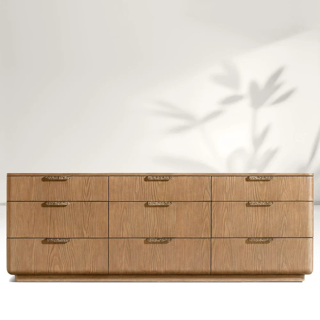 Wooden 9-Drawer Dresser