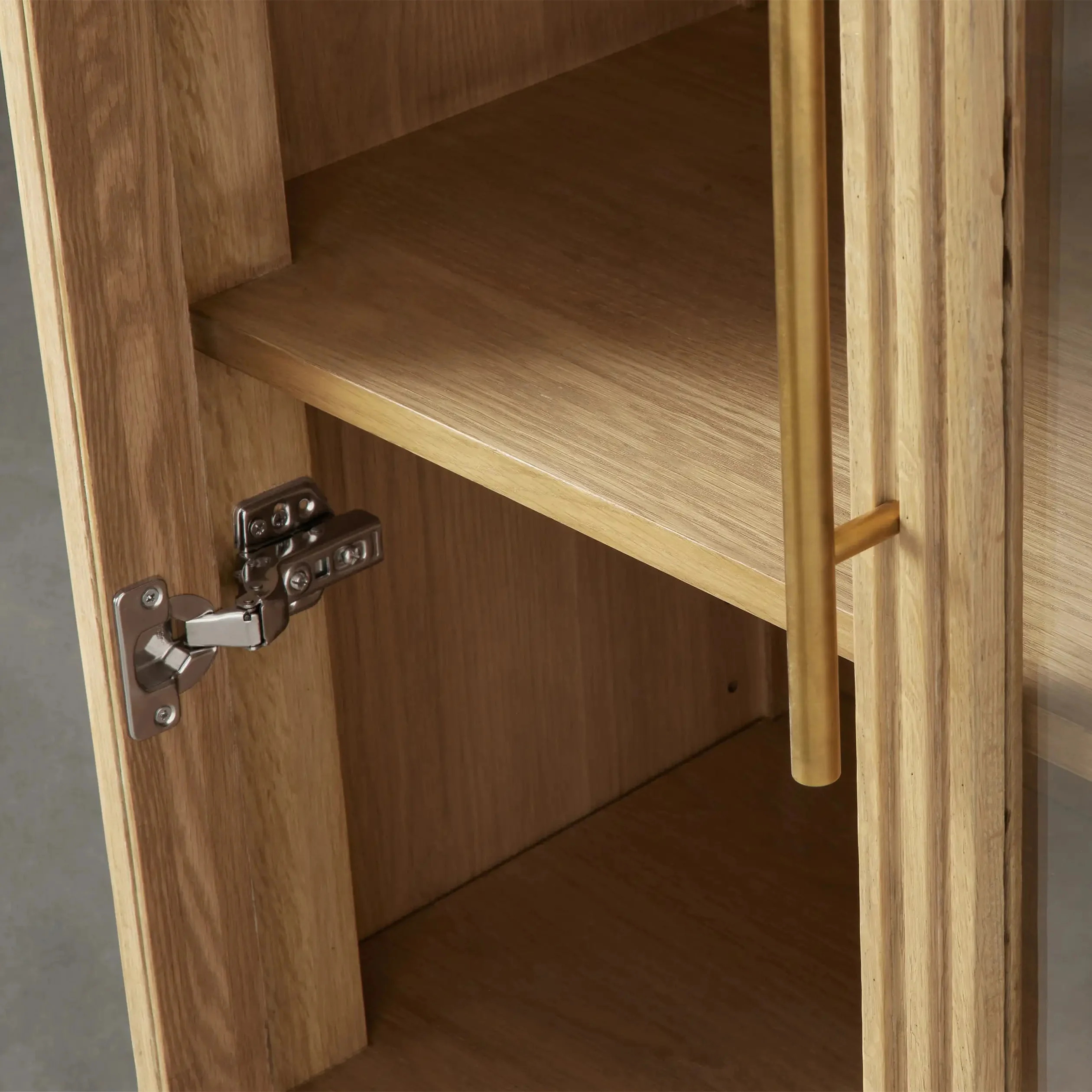 Modern - Luxury Dark Wood Grooved Display Cabinet