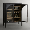 Wood Cabinet with Arch - top Glass Panels 