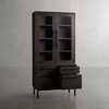 Glass Door Bookcase with File Base