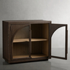 Low - profile Black Glass - front Cabinet