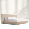 Contemporary Soft textured Beige Bed