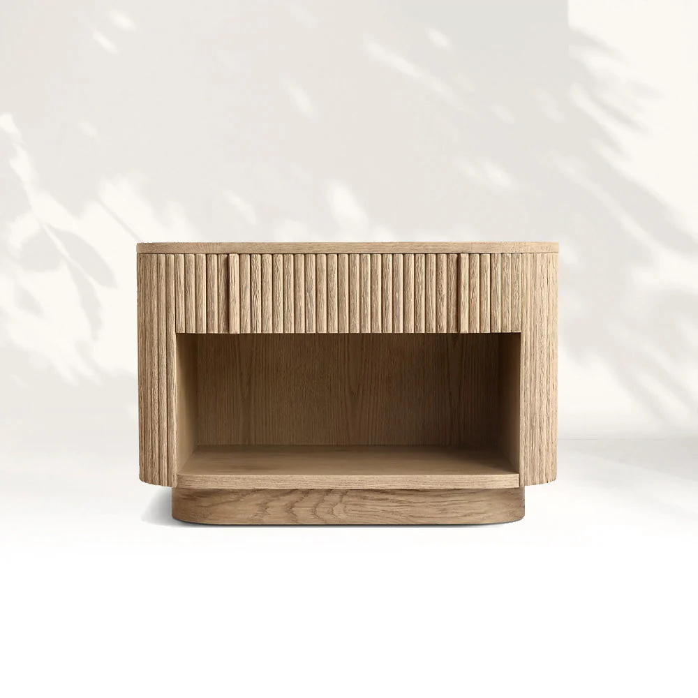 Vertical - striped Open - shelf Nightstand
