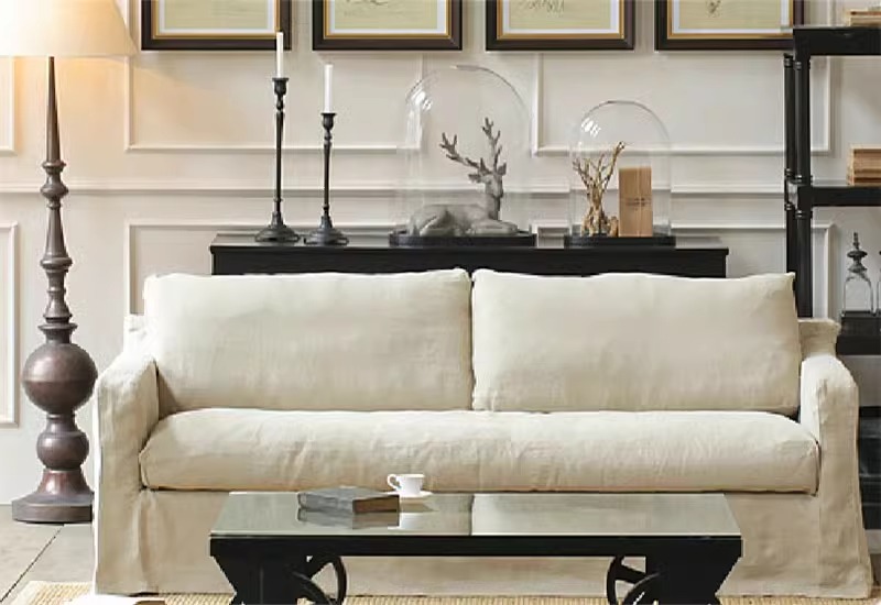 Removable and washable vintage fabric sofa