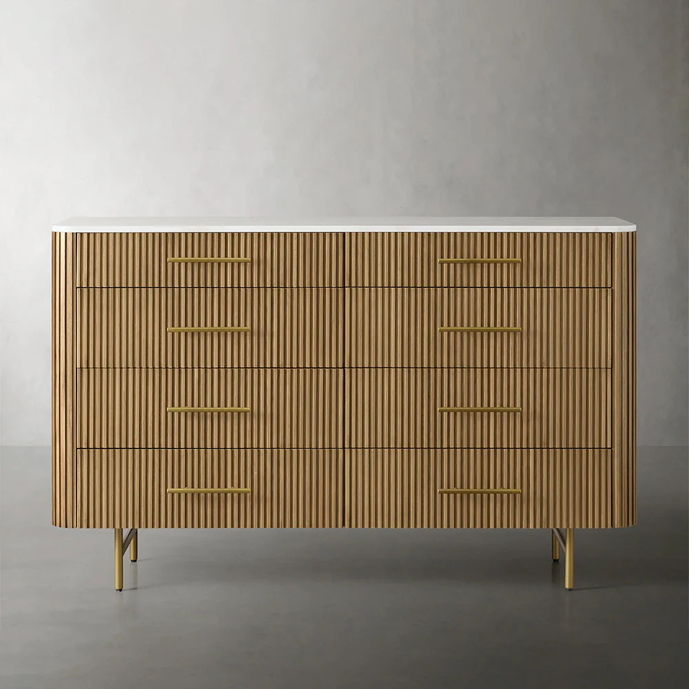Oak Dresser with Chest of Drawers