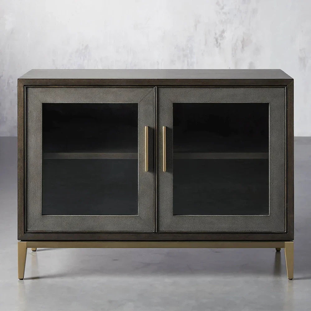  Two Door Cabinet with Glass Doors