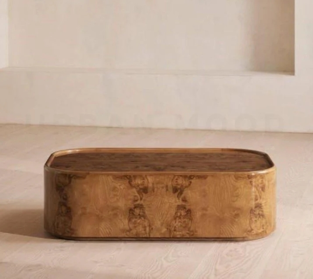 Rural-style Solid Wood Round Coffee Table