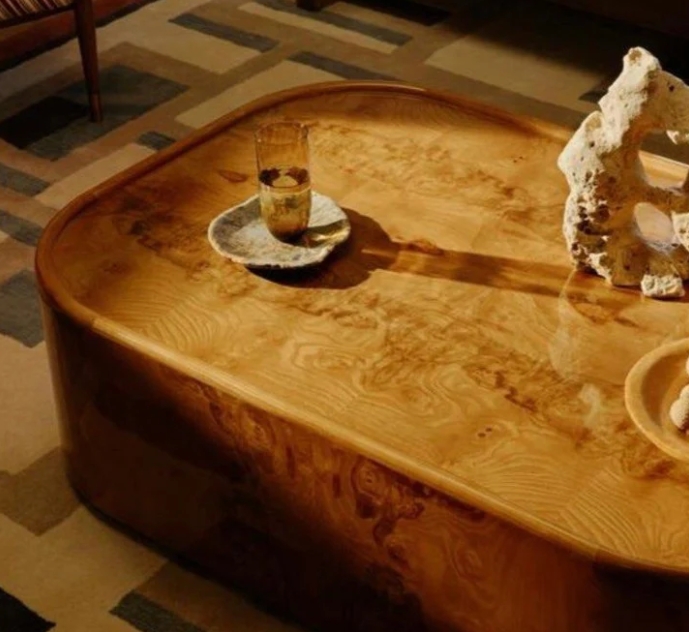Rural-style Solid Wood Round Coffee Table