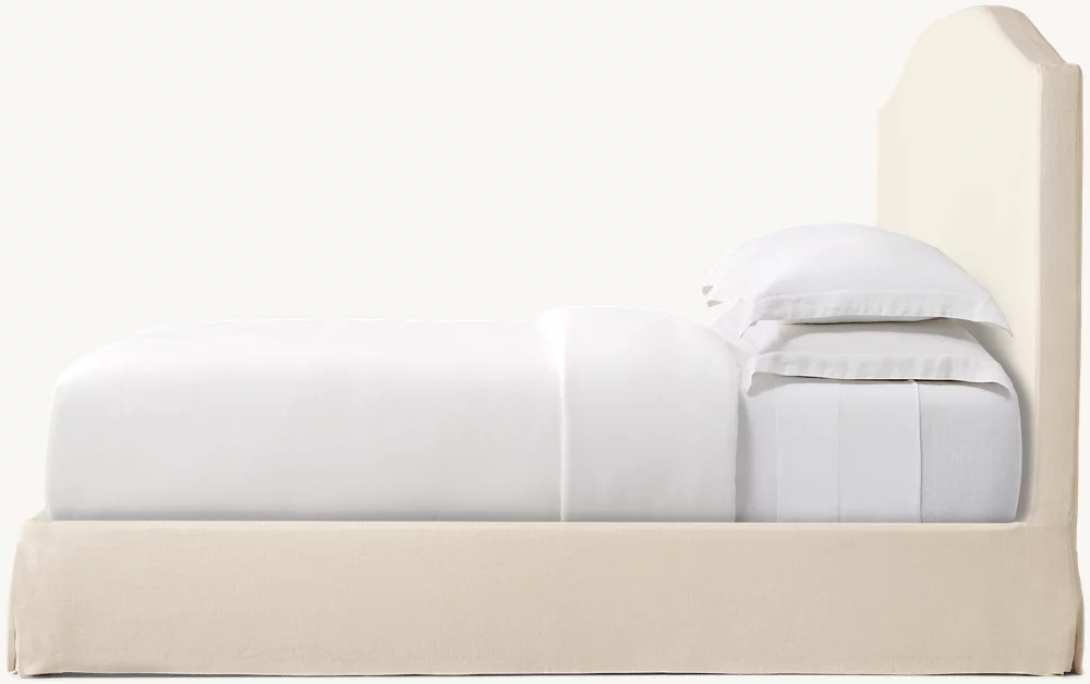 Slipcovered Camelback Panel Bed