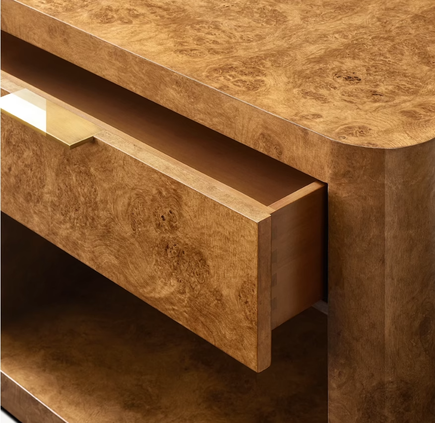 American Rural Tree Bark Bedside Table
