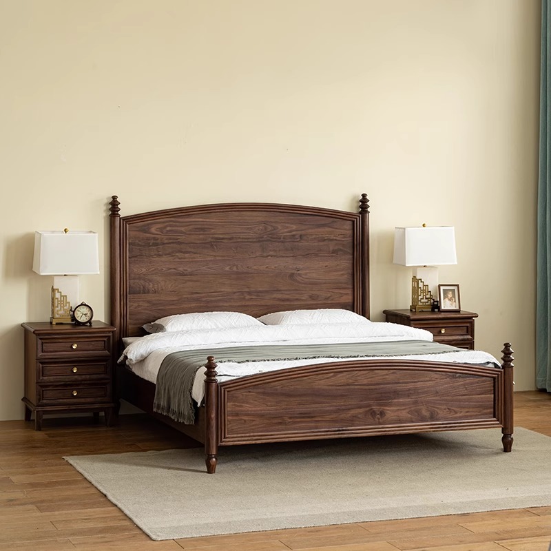 Black Walnut Solid Wood Bed