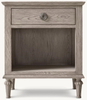 Rattan & Wood Bedside Table