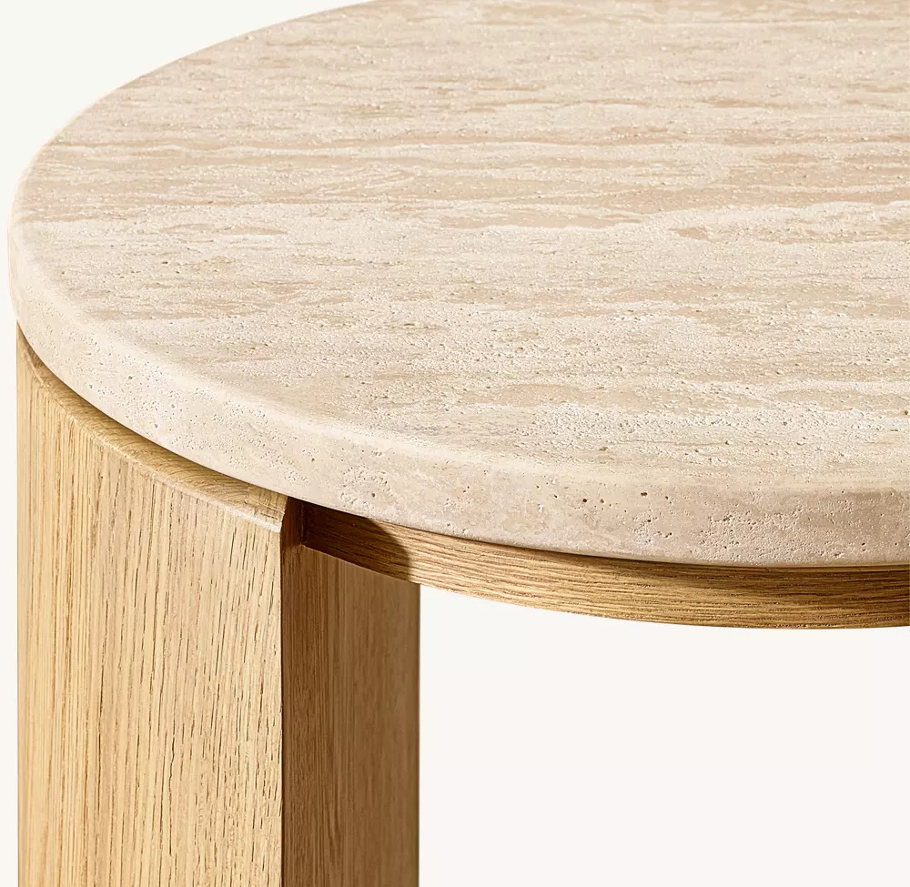 Solid Wood Round Side Table