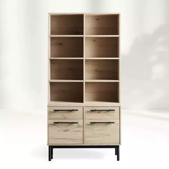 Light Wood Shelf with Drawers: A Deep Integration of Home Functionality And Aesthetics