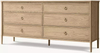 Patterned White Oak Six-Drawer Chest