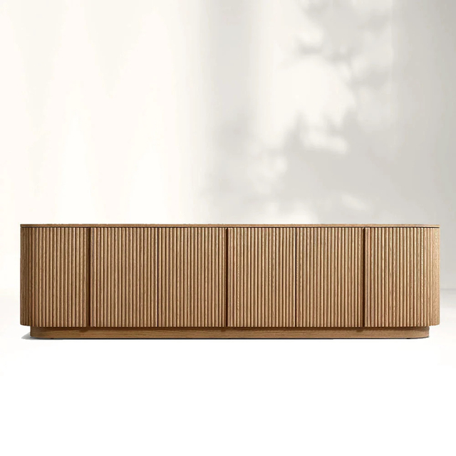 American Living Room Solid Wood White Oak Entrance Cabinet TV Cabinet