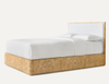 Tree Bark Finish Matte White Oak Solid Wood Panel Bed