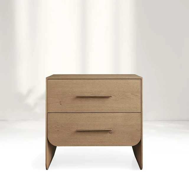  Double - Drawer Solid Wood Nightstand