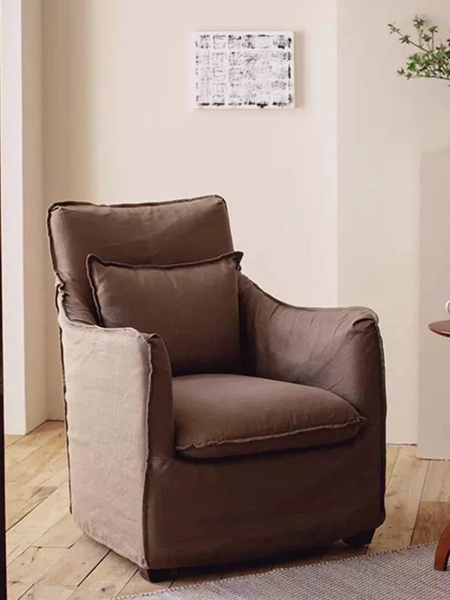Linen single sofa