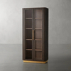Modern - Luxury Dark Wood Grooved Display Cabinet