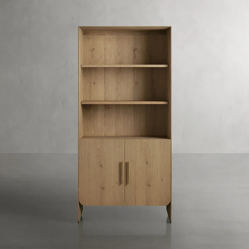 Contemporary Rustic Wood Bookcase