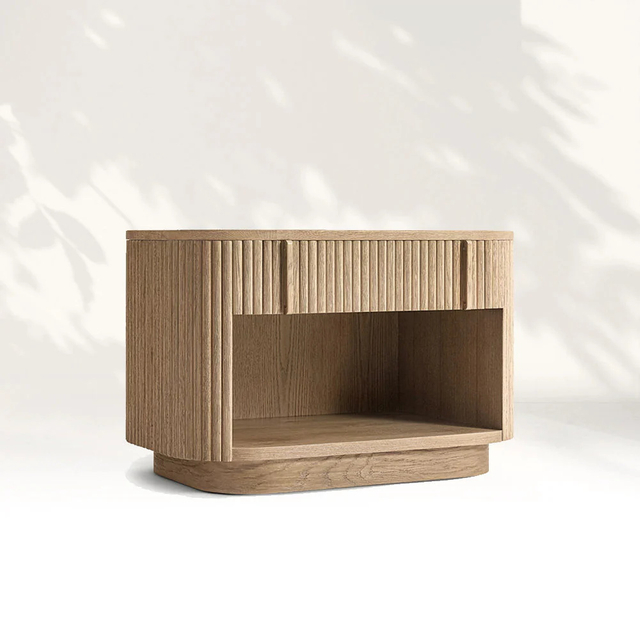 Vertical - striped Open - shelf Nightstand