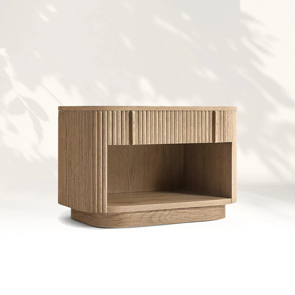 Vertical - striped Open - shelf Nightstand
