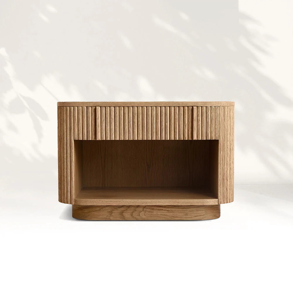 Vertical - striped Open - shelf Nightstand
