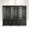 Modern Stacked Reeded Glass Cabinet