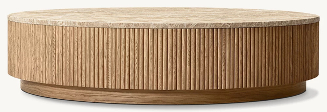 Stone Plinth Round Coffee Table