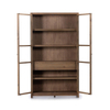 Tellers Tall Black Cabinet with Glass Doors