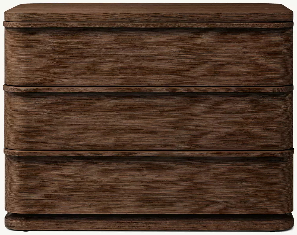 Simple Wood Three-drawer Bedside Table